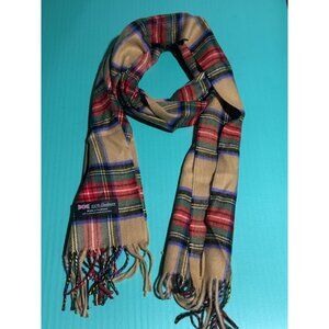 Beonon 100% CASHMERE SCARF Wrap Made in Scotland Plaid Camel / green/ red /blue
